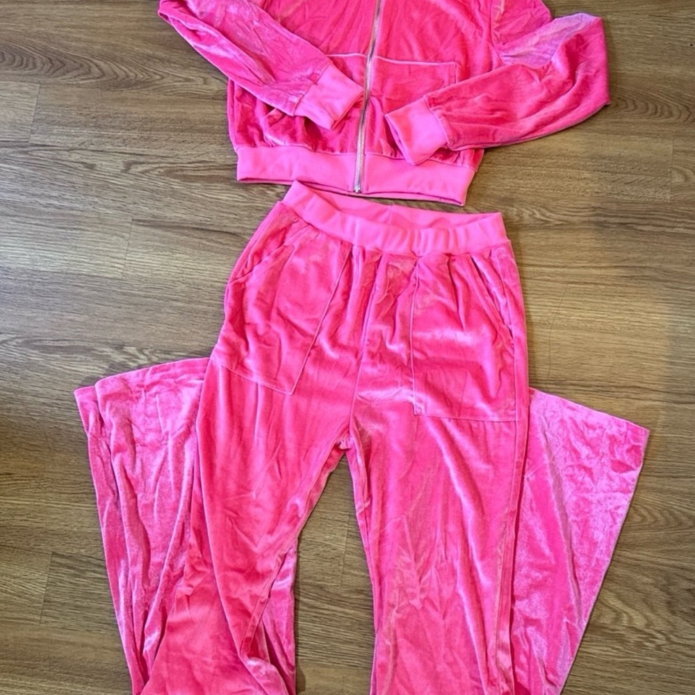 Pink Velour Women's Jumpsuit